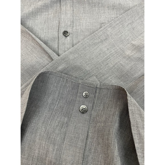 Calvin Klein Shirt Mens XL Gray Long‎ Sleeve Button Down Casual Work Dress - Picture 6 of 10